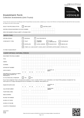 Capital Investment Proposal Form Template