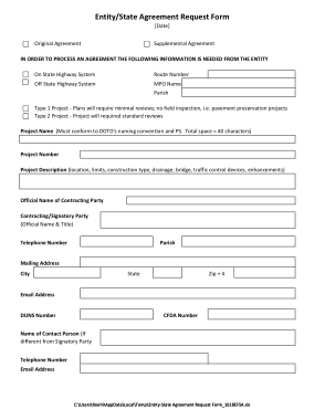 Entity-State Agreement Request Form Template