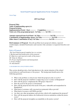 Free Download PDF Books, Investment Fund Project Proposal Form Template