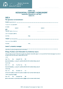 Residential Tenancy Agreement Form Free Template