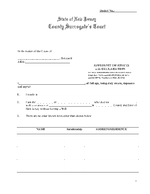 Free Download PDF Books, New Jersey Small Estate Affidavit Form Template