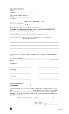 Free Download PDF Books, Alabama Statutory Deed Form Template