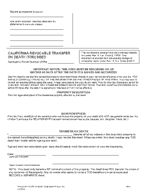 Free Download PDF Books, California Revocable Transfer On Death Tod Deed Form Template