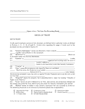 Maryland Deed Of Trust Form Template
