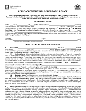 Utah Lease Agreement Option To Purchase Form Template