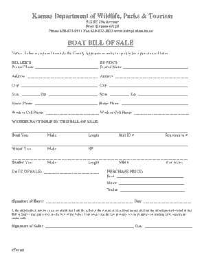 Free Download PDF Books, Kansas Watercraft Bill of Sale Form Template