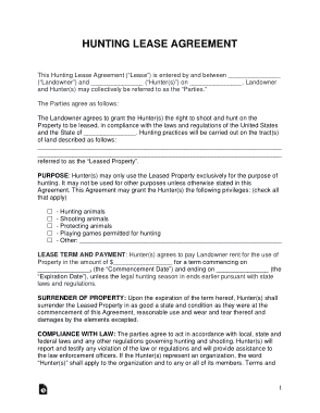 Free Download PDF Books, Hunting Lease Agreement Form Template