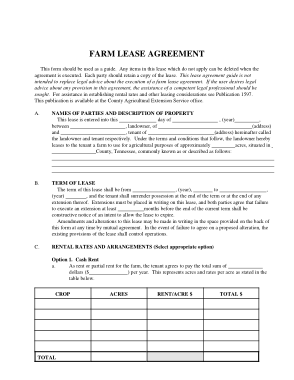 Free Download PDF Books, Tennessee Farm Lease Agreement Template