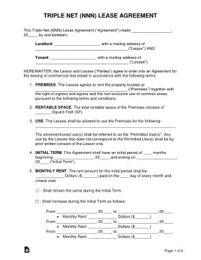 Free Download PDF Books, Triple Net NNN Lease Agreement Form Template