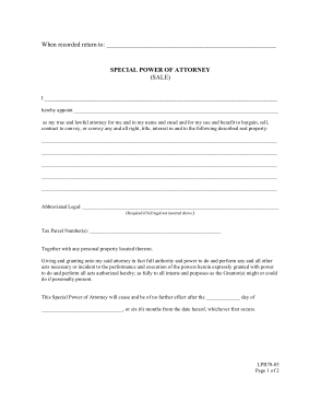 Washington Real Estate Power Of Attorney Form Lpb70 05 Form Template