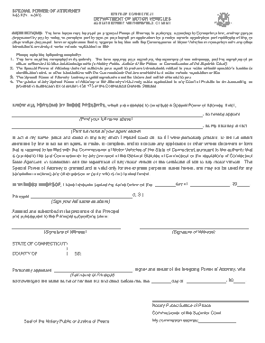 Ct Motor Vehicle Power Of Attorney Form Template