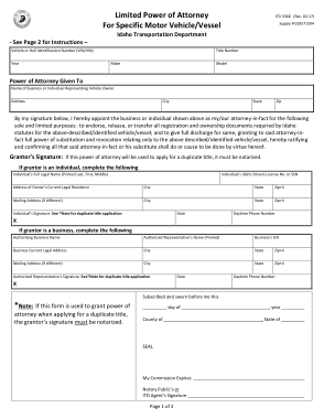 Free Download PDF Books, Idaho Motor Vehicle Power Of Attorney Form 3368 Form Template