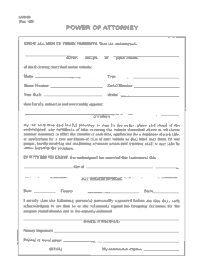 North Carolina Motor Vehicle Power Of Attorney Mvr63 Form Template