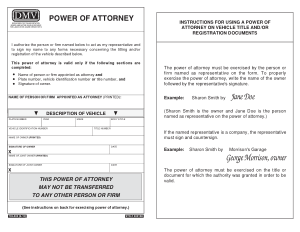Oregon Motor Vehicle Power Of Attorney Form Template