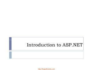 Introduction To ASP.NET – ASP.NET Lecture 1