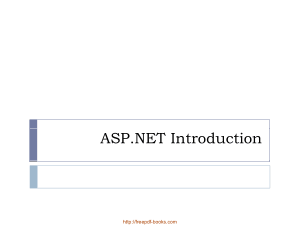 Introduction To ASP.NET – ASP.NET Lecture 2