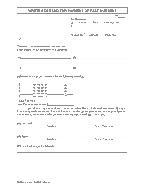 New York 14 Day Written Demand For Rent Form Template