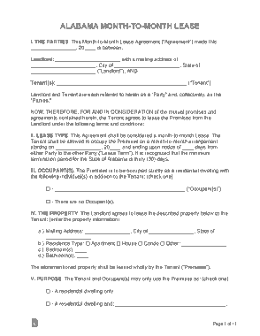 Free Download PDF Books, Alabama Month To Month Rental Agreement Form Template