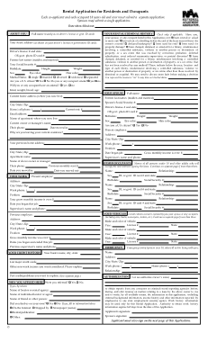 Indiana Rental Application Form Template