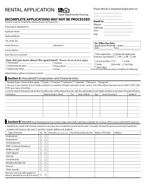 Iowa Rental Application Form Template