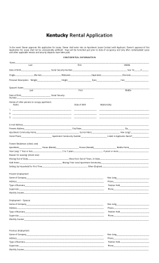 Kentucky Rental Application Form Template