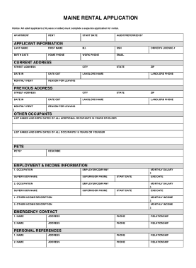 Free Download PDF Books, Maine Rental Application Form Template