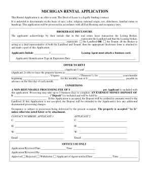 Free Download PDF Books, Michigan Rental Application Form Template