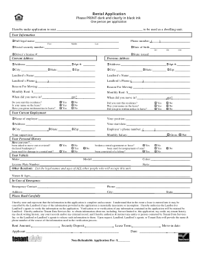 Minnesota Rental Application Form Template