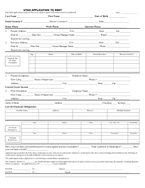 Free Download PDF Books, Utah Rental Application Form
