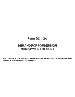 Michigan Notice To Quit Nonpayment Rent Form Dc 100a Form Template