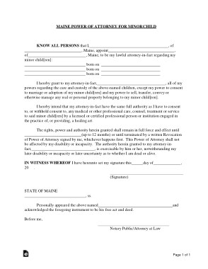 Free Download PDF Books, Maine Power Of Attorney For Minor Child Form Template