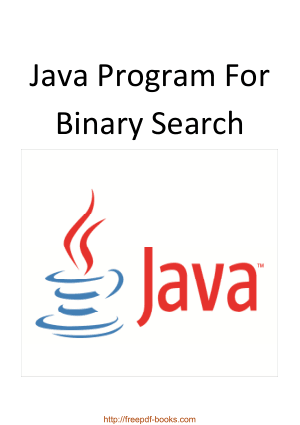 Java Program For Binary Search, Java Programming Book
