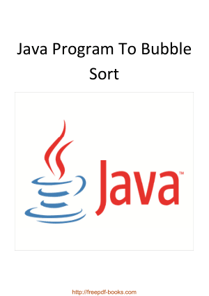 Java Program To Bubble Sort