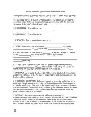 Free Download PDF Books, Massachusetts Sublease Agreement Form Template