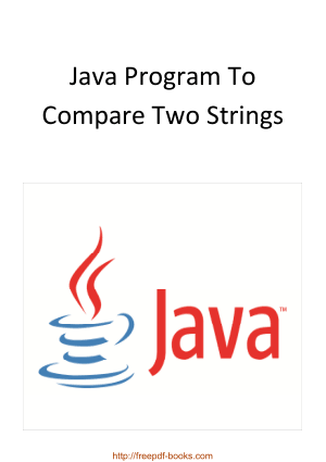 Java Program To Compare Two Strings, Java Programming Tutorial Book