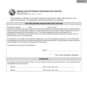 Free Download PDF Books, Life Prolonging Procedures Will Declaration Form 55315 Form Template
