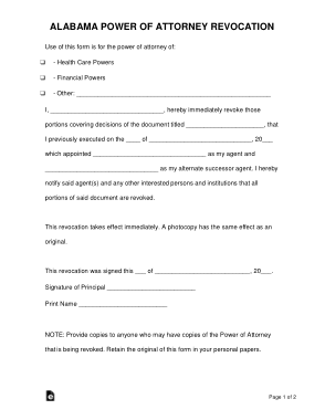 Free Download PDF Books, Alabama Power Of Attorney Revocation Form Template