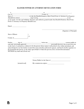 Illinois Power Of Attorney Revocation Form Template