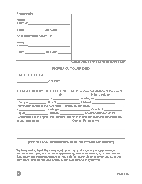 Free Download PDF Books, Florida Quit Claim Deed Form Template