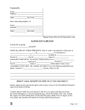 Free Download PDF Books, Illinois Quit Claim Deed Form Template