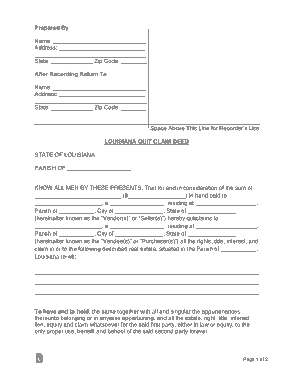 Free Download PDF Books, Louisiana Quit Claim Deed Form Template