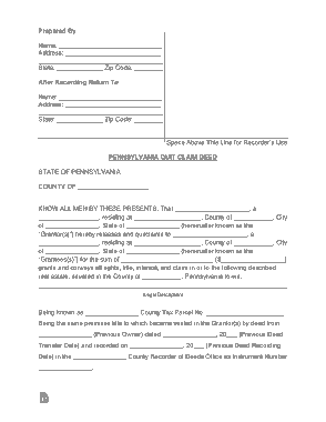 Free Download PDF Books, Pennsylvania Quit Claim Deed Form Template