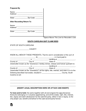 Free Download PDF Books, South Carolina Quit Claim Deed Form Template
