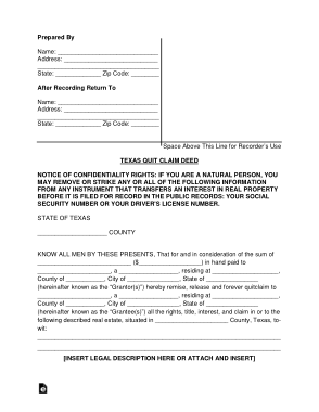 Free Download PDF Books, Texas Quit Claim Deed Form Template
