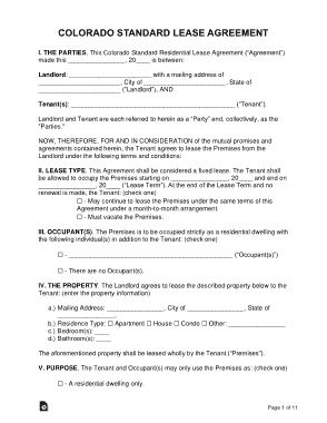 Free Download PDF Books, Colorado Standard Residential Lease Agreement Form Template