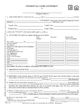 Nevada Association Of Realtors Residential Lease Agreement Form Template