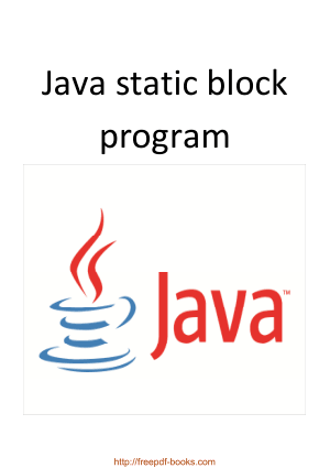 Java Static Block Program, Java Programming Book