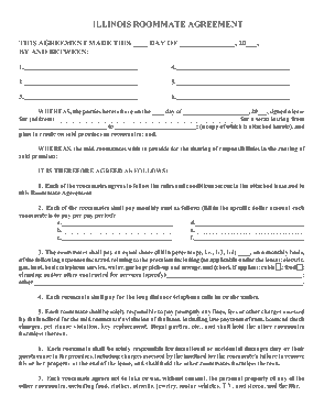 Free Download PDF Books, Illinois Roommate Agreement Form Template