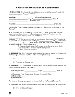 Free Download PDF Books, Hawaii Standard Lease Agreement Form Template