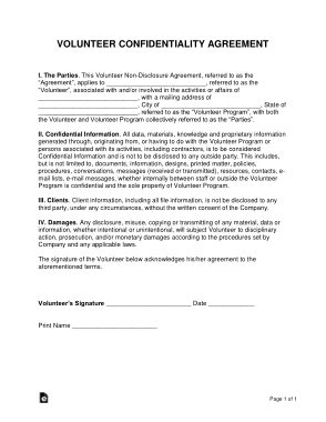 Free Download PDF Books, Volunteer Confidentiality Agreement Form Template
